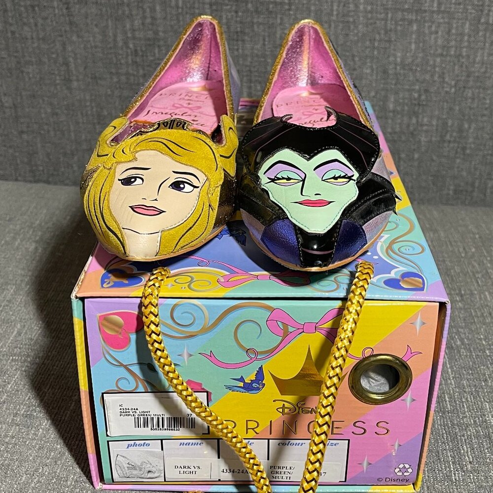 Irregular Choice Disney- Sleeping Beauty Dark vs Light Flats 6.5